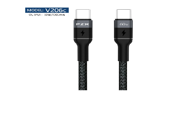 Cable sạc Type-C 1m V206C 60W PZX